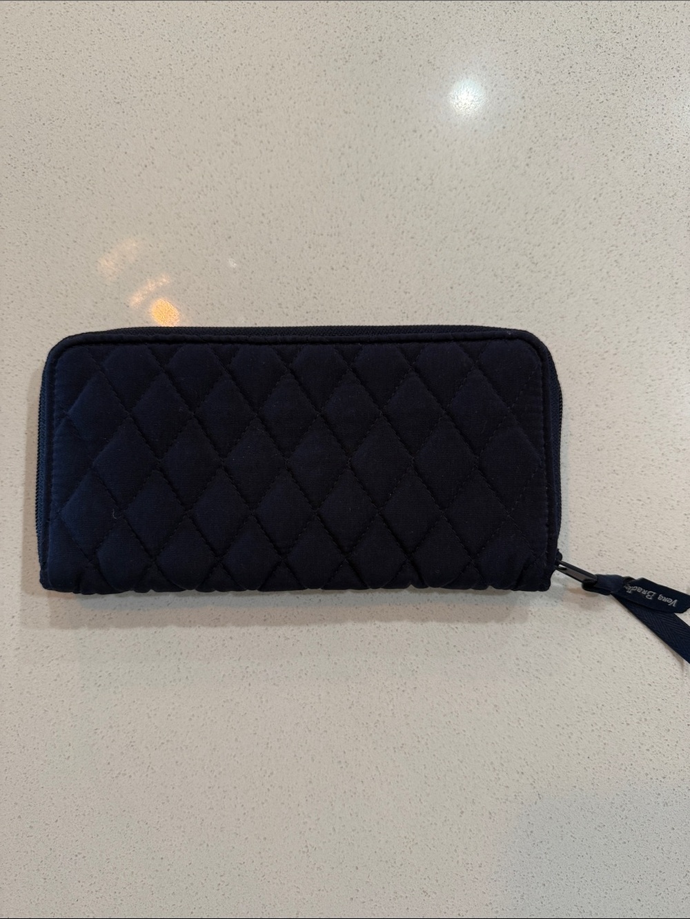 Vera Bradley Quilted Navy Zip Wallet - Picture 2 of 6